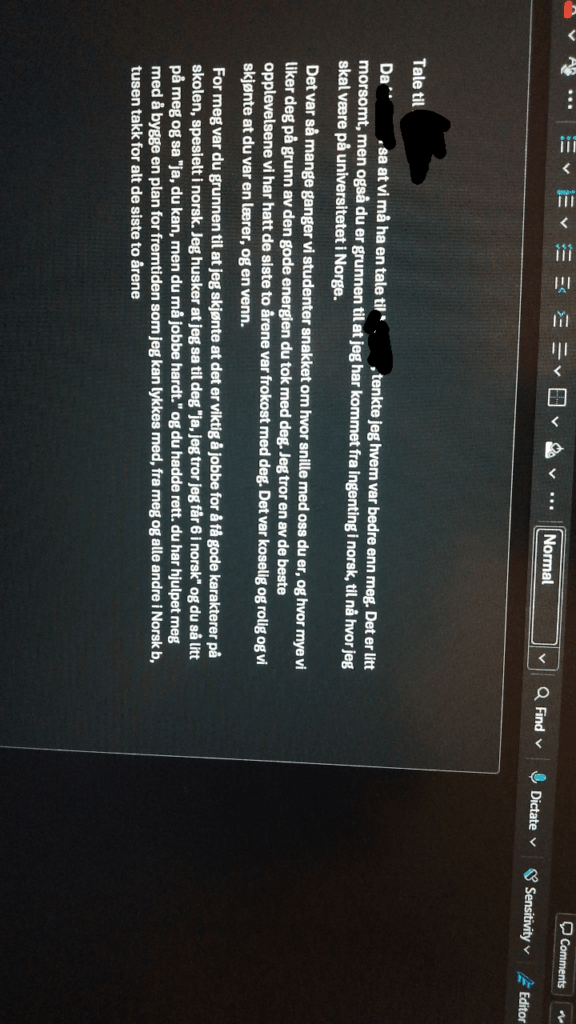Help with Norwegian speech to a teacher Help with Norwegian speech to a teacher