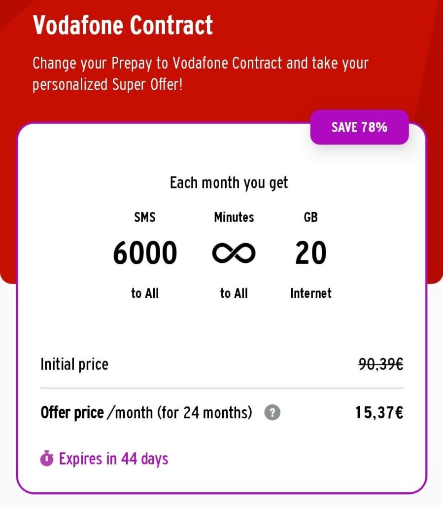 Vodafone claims that there are people who pay 90 € per month for this package