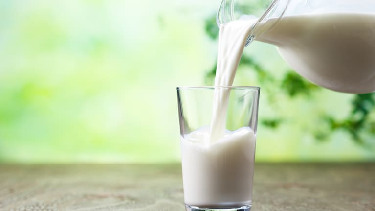 A glass of milk.