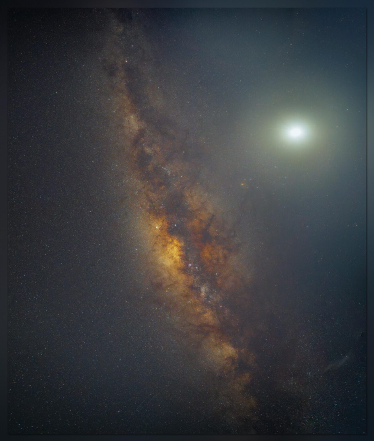 Milky Way and the Moon