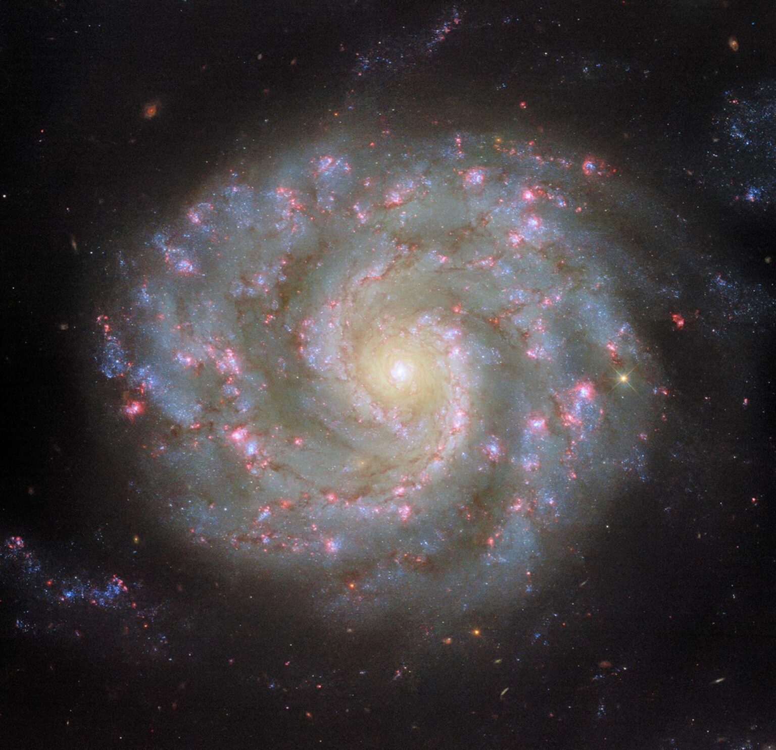 Hubble comes face-to-face with spiral's arms