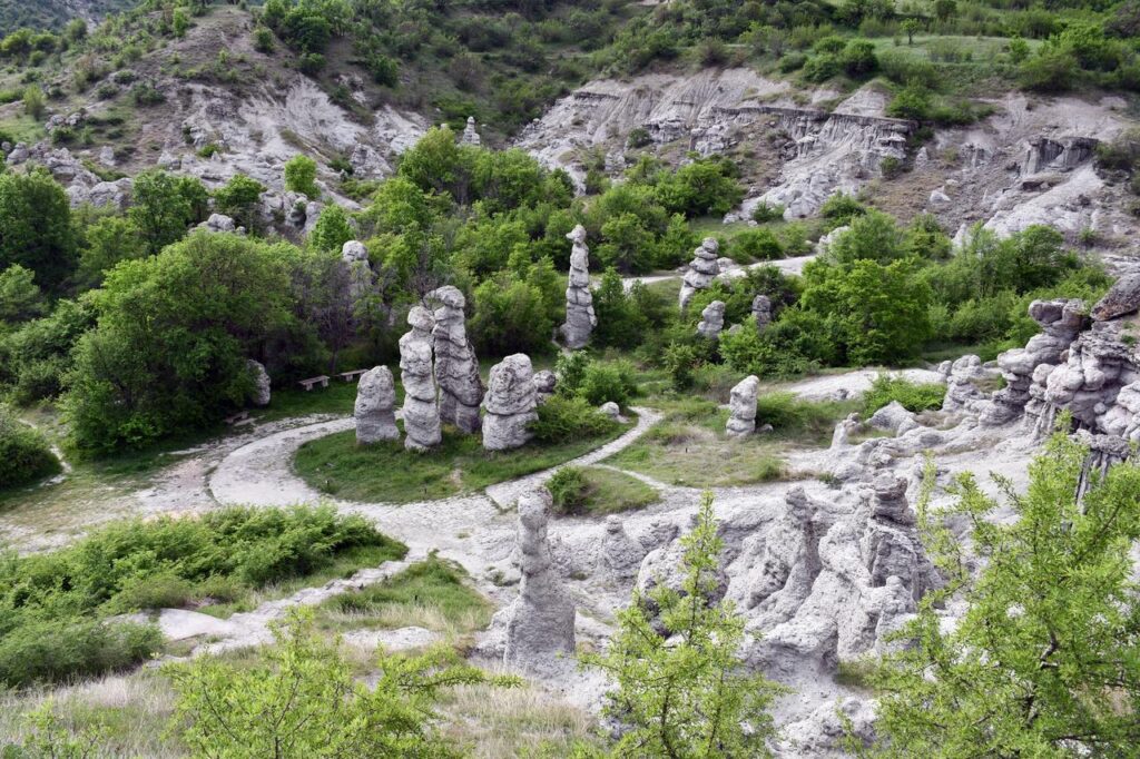 Petrified Wedding of Kuklica: North Macedonia’s enchanting rock formations A view of The Petrified Wedding , rock formations located in the village of Kuklitsa in Kratova Municipality, North Macedonia, May 9, 2025. (AA Photo)