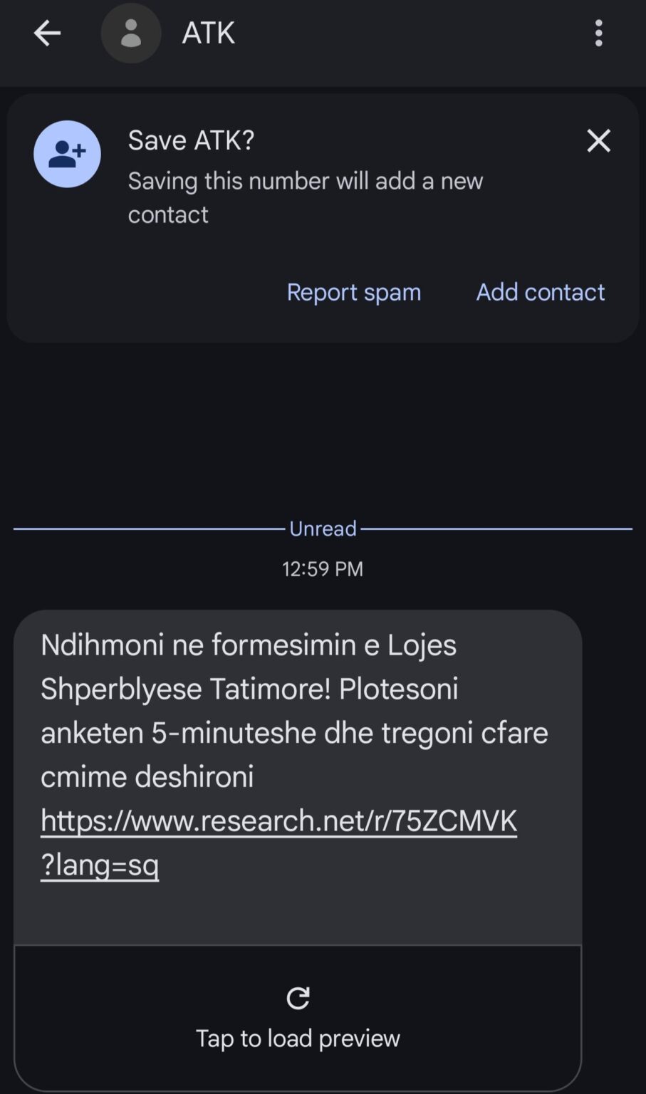 Is this sms lice today scam?