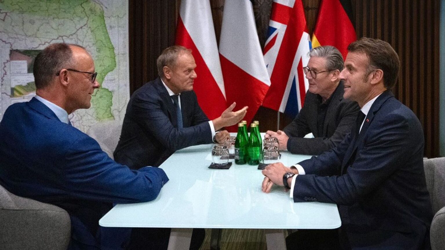 European leaders to meet in Ukraine for ‘coalition of the willing’ talks – and issue call to Russia | World News Emmanuel Macron shared a photo of himself with the leaders of the UK, Germany and Poland on their way to Kyiv. Pic: Emmanuel Macron/X