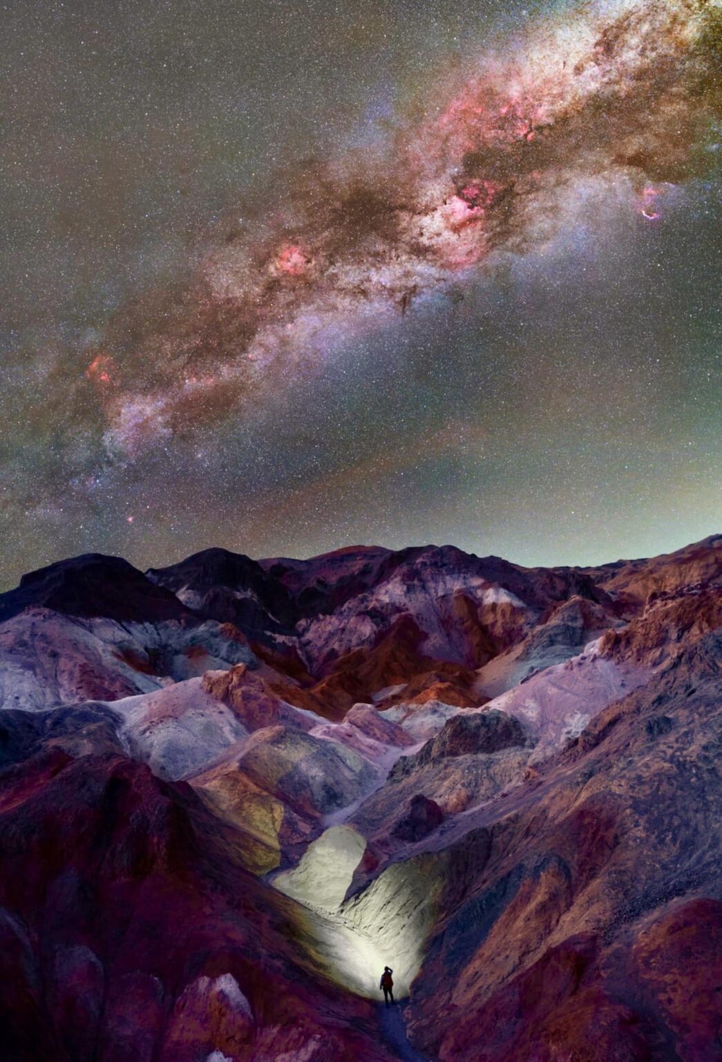 Cosmic brushstrokes- Cygnus Over Artist's Palette in Death Valley NP