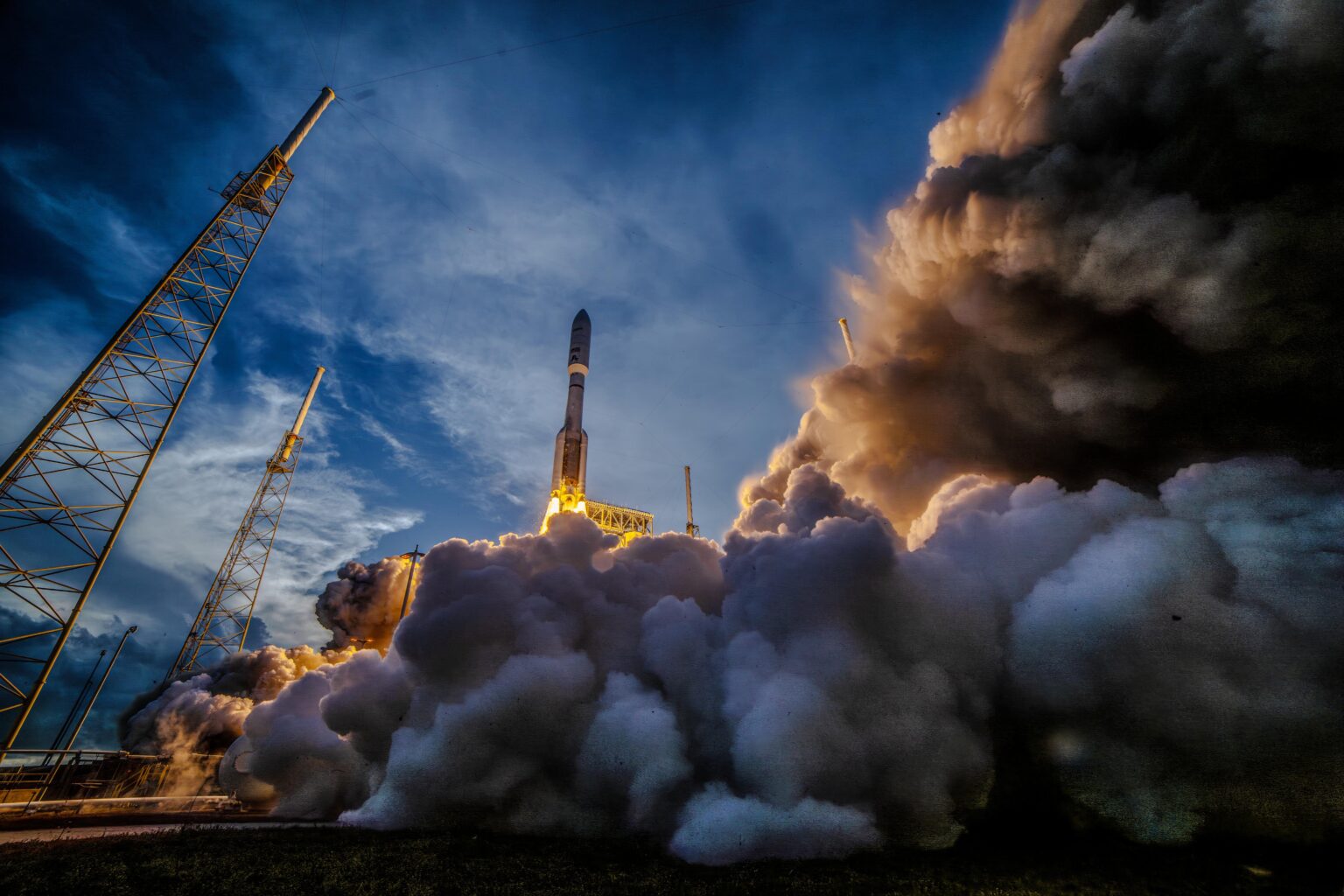 This is the photo my camera got right before the lens was destroyed by the rocket plume, my first time successfully triggering a camera remotely using the sound from the rocket engines. [OC]