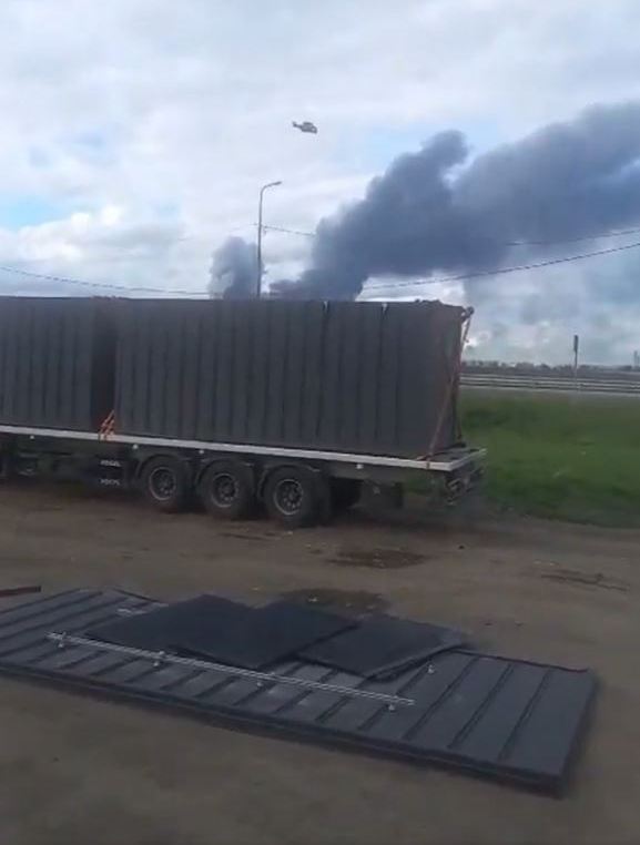 Drone launch from truck in Usolye-Sibirskoye, Irkutsk region.