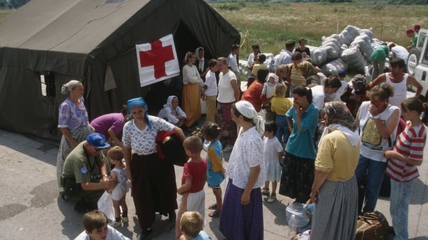 THE INHABITANTS OF SREBRENICA TAKE REFUGE IN TUZLA (Photo by © Patrick Robert/Sygma/CORBIS/Sygma via Getty Images)