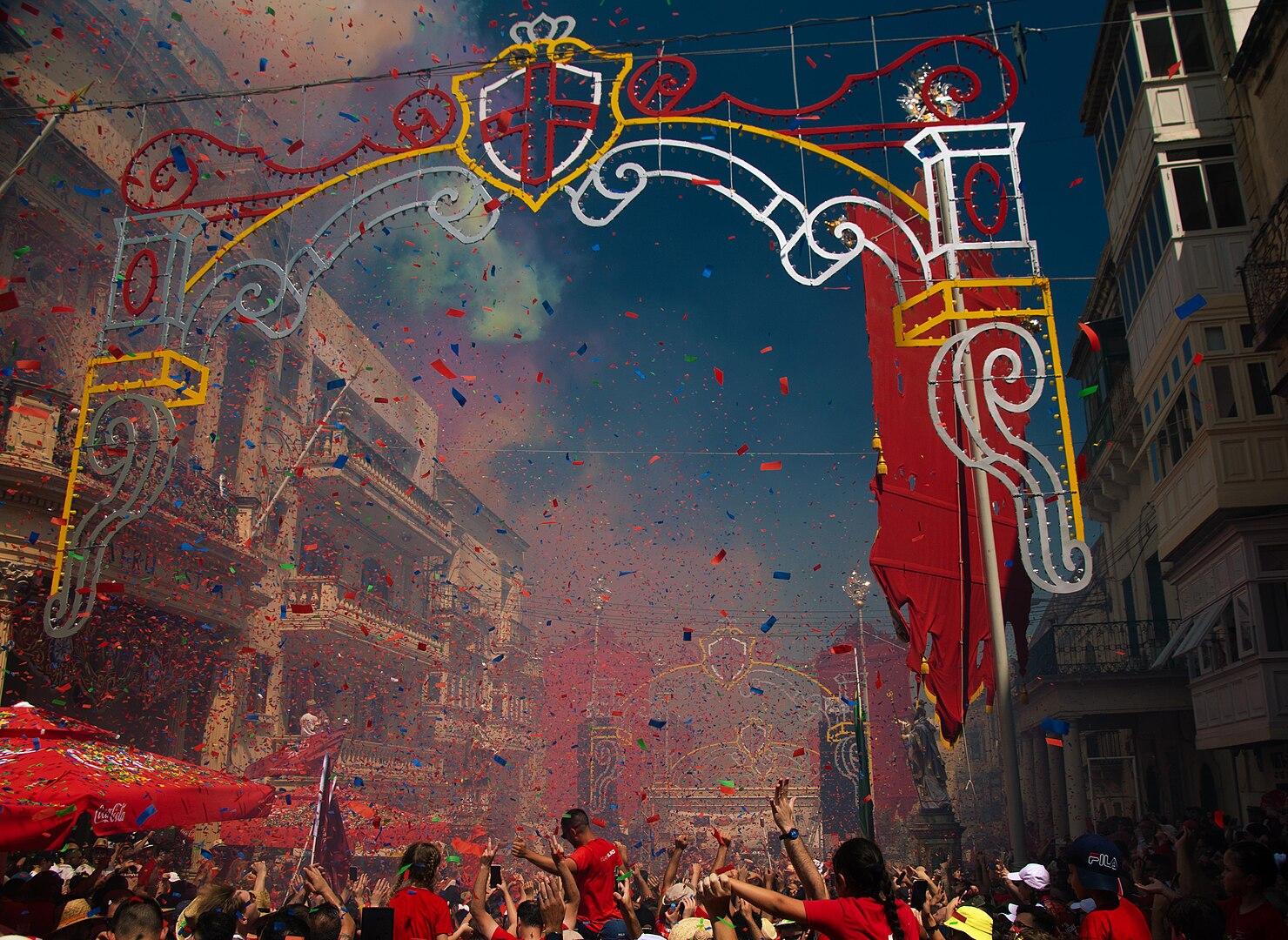 Slide right to see more photos.  Feast of San Gorg in Gozo Photo: Antonella Vella via Wikimedia Commons CC by SA