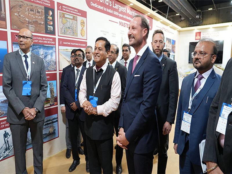 India Pavilion inaugurated by Crown Prince of Norway with Union Minister Sarbananda Sonowal at Nor-Shipping in Oslo