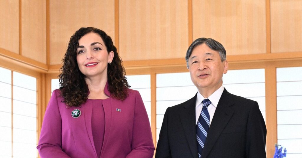 Japan's Emperor meets Kosovo's president, asks about women's participation in development