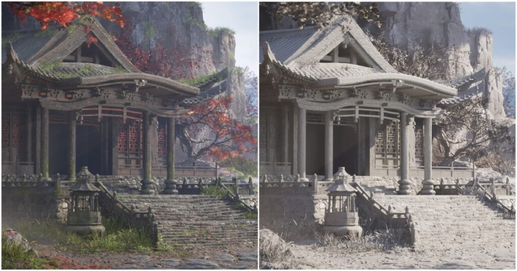 Realistic East Asian Mountain Shrine Environment In UE5