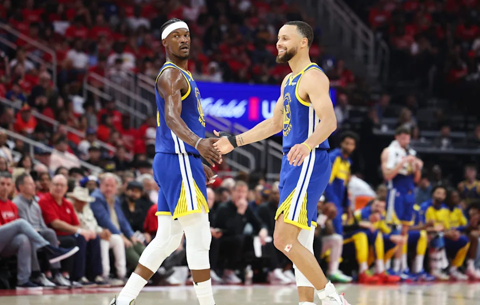 Golden State Warriors stars Jimmy Butler and Steph CurryTroy Taormina-Imagn Images