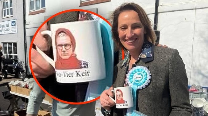 Reform MP who backed burqa ban in hot water over mug showing Starmer in hijab - as row rumbles on