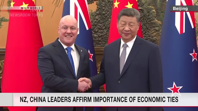 New Zealand, China leaders affirm importance of economic ties