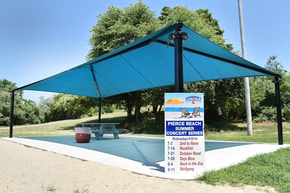 The band stand at Pierce Beach in Somerset. The Somerset Playground & Recreation Department's 2025 Beach Concert Series will be held on Wednesday nights this summer at Pierce Beach.