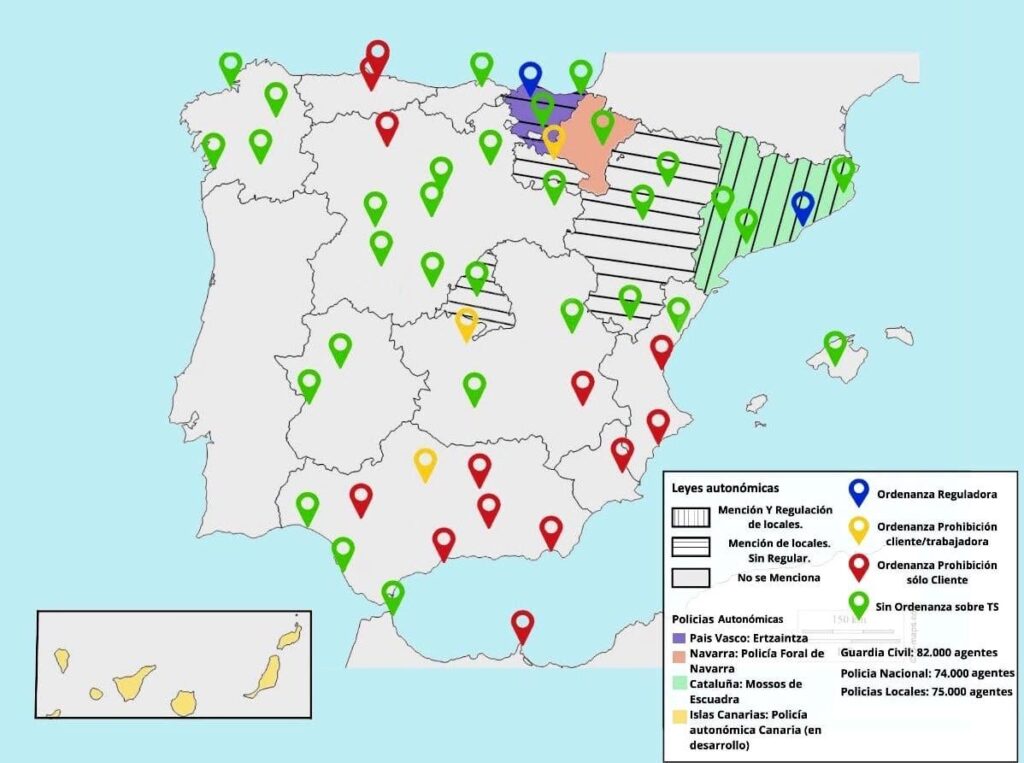 The legal map of prostitution in Spain 📌