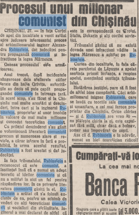 Average Millionaire Communist from Chisinau from the interwar period