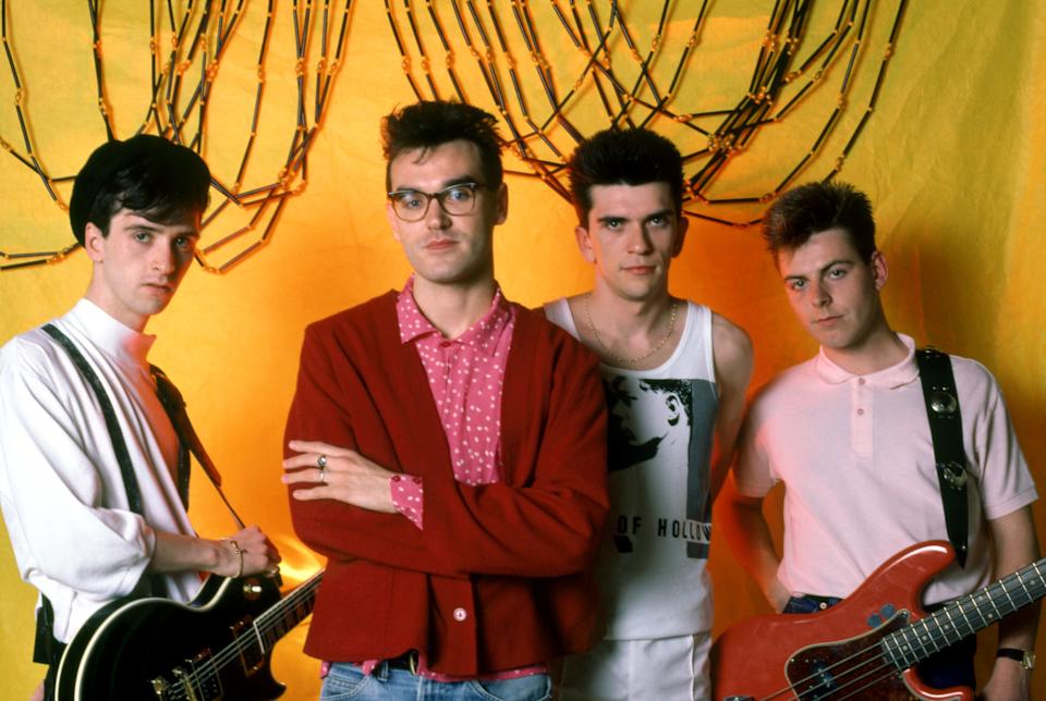 Johnny Marr, Morrissey, Mike Joyce and Andy Rourke of The Smiths pose for a portrait before their first show in Detroit in 1985. Photo by Ross Marino&sol;Getty Images
