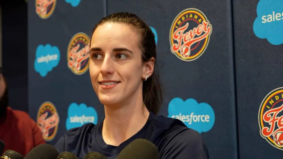 Indiana Fever guard Caitlin Clark gets an update on her quad injury.Mykal McEldowney&sol;IndyStar &sol; USA TODAY NETWORK via Imagn Images
