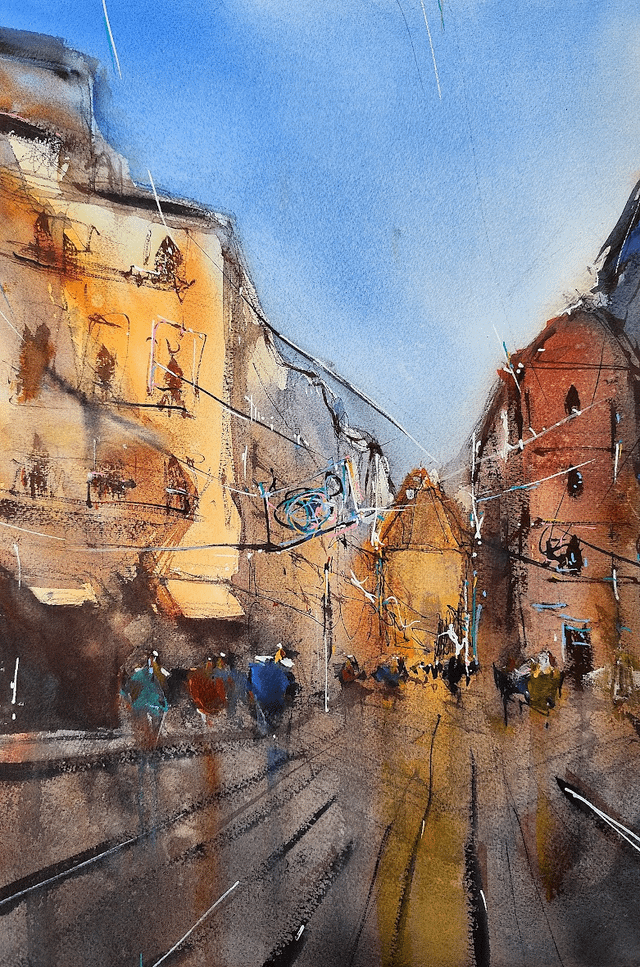 Malaga, C  Compania. Two watercolors I did. Greetings! WATERCOLORS!