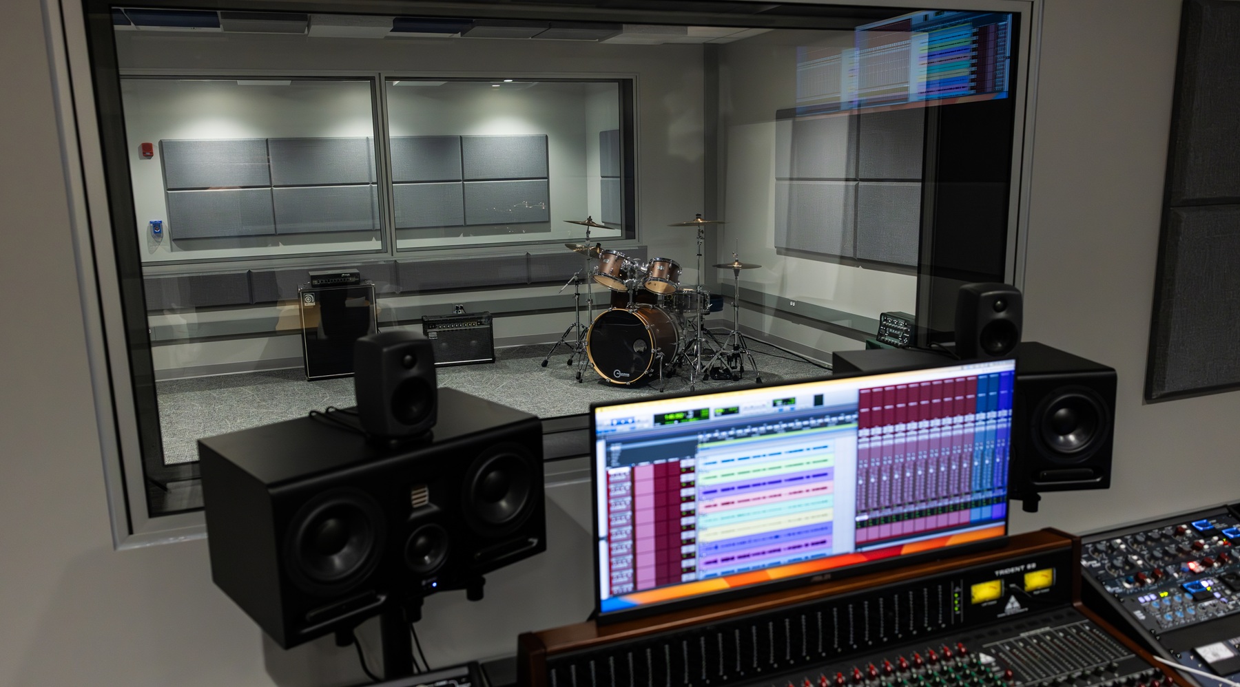 Harper College's three-room audio studio