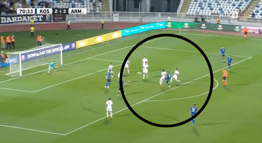 Kosovo takes the lead, Emërllahu scores