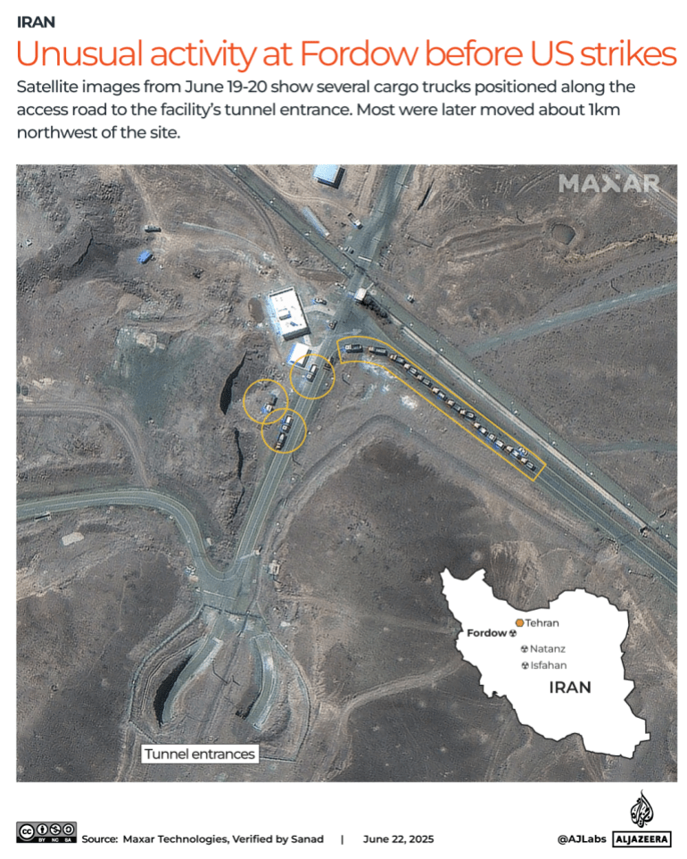 INTERACTIVE-SATELITE IMAGEERY-FORDOW-IRAN-NUCLEAR-TRUCKS-JUNE 22, 2025-1750589350