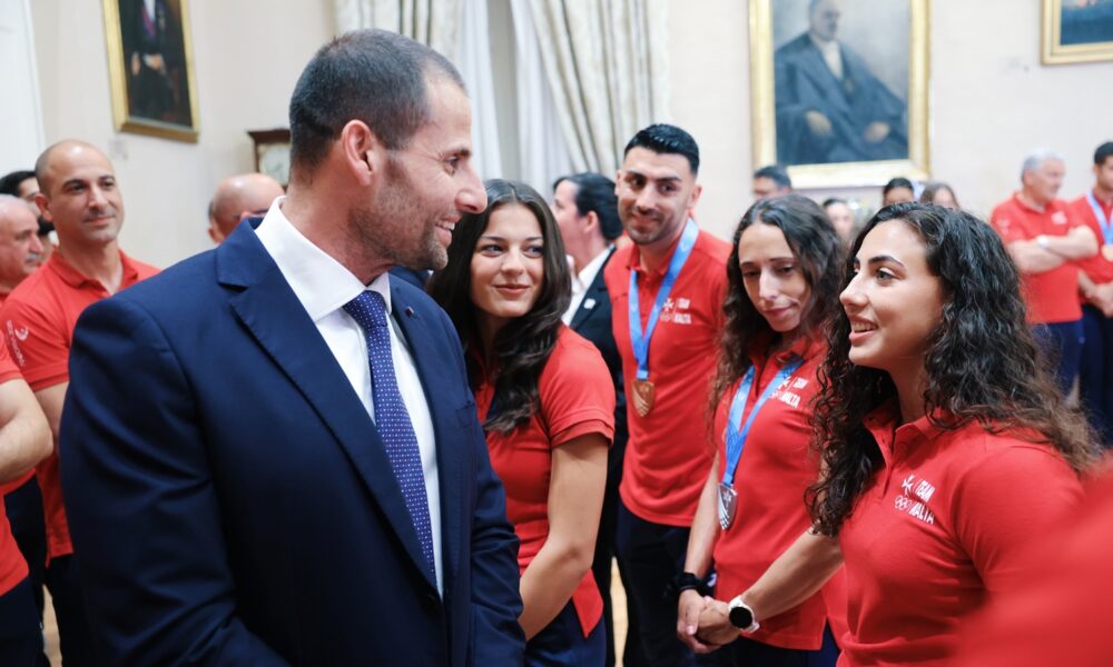 Watch: Prime Minister Robert Abela welcomes Malta’s GSSE athletes at Castille