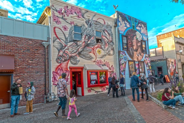 Opera Alley stands beside the Clarke Plaza and E Street...