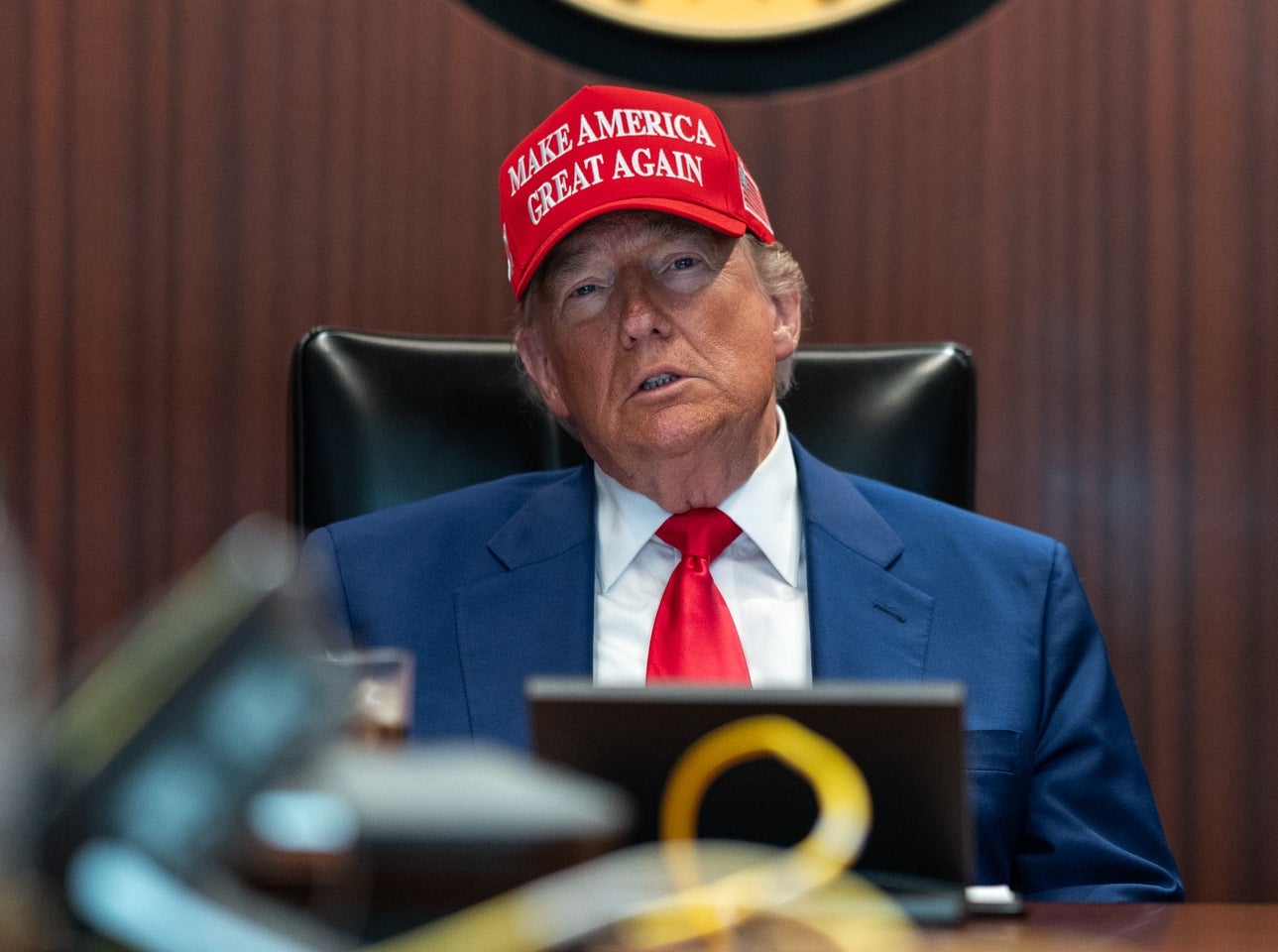 Donald Trump hailed America’s ‘powerful’ and ‘lethal’ nuclear-powered submarines following Dmitry Medvedev’s suggestion that Iran’s allies couple supply the nation with warheads
