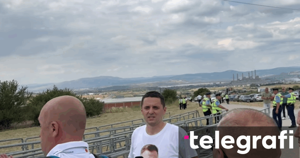 Refusing to vacate the space, Serbian politician Stefan Velkovic is removed by the Kosovo Police from the 'Vidovdan' demonstration - Telegraph