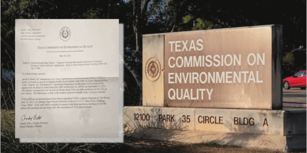Environmental quality officials to host meeting on proposed composting site near Giddings