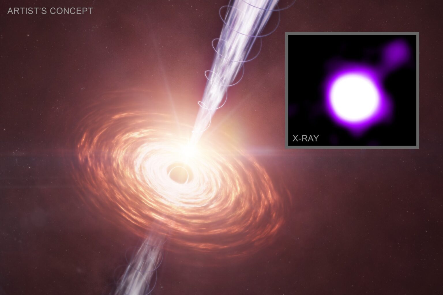 Chandra spots surprisingly strong black hole jet at 'cosmic noon'