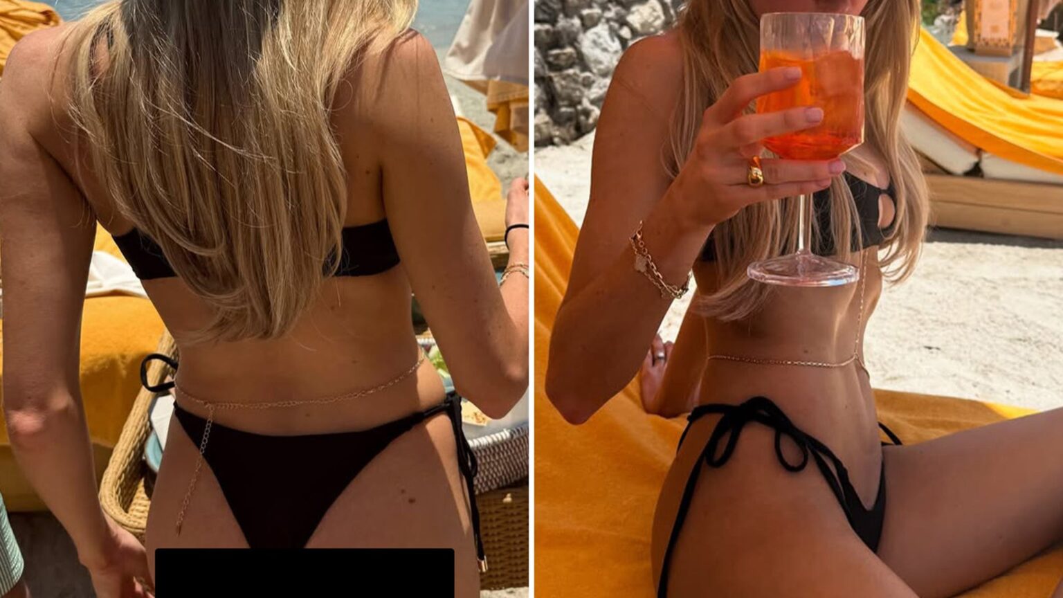 Can You Guess the A-Lister in Her Cheeky Black Bikini?! Welcome to Greece!