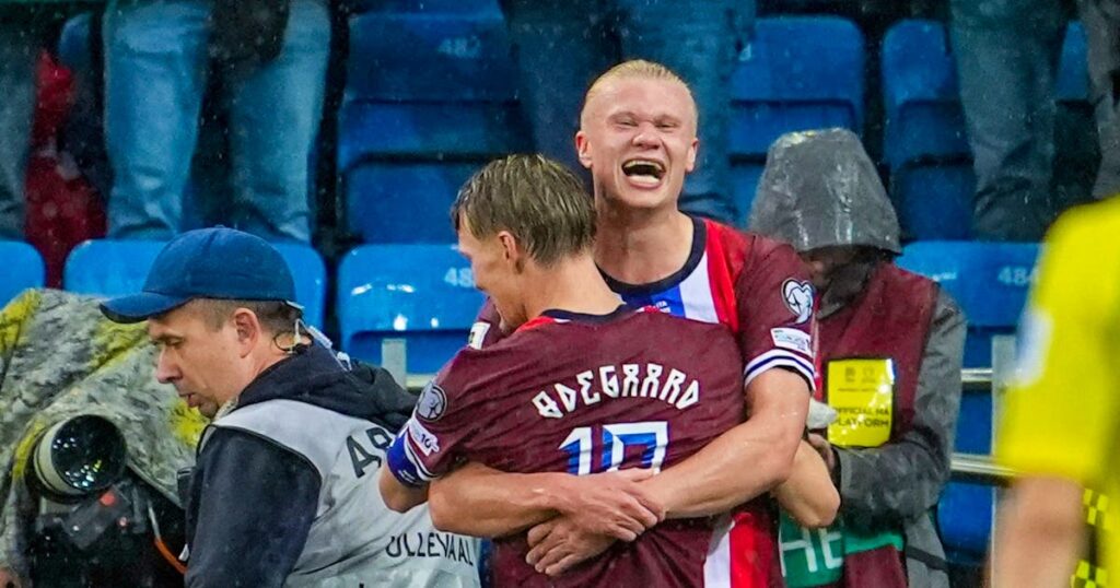 Haaland's Norwegians shoot down Italy ++ Belgium slip up in North Macedonia