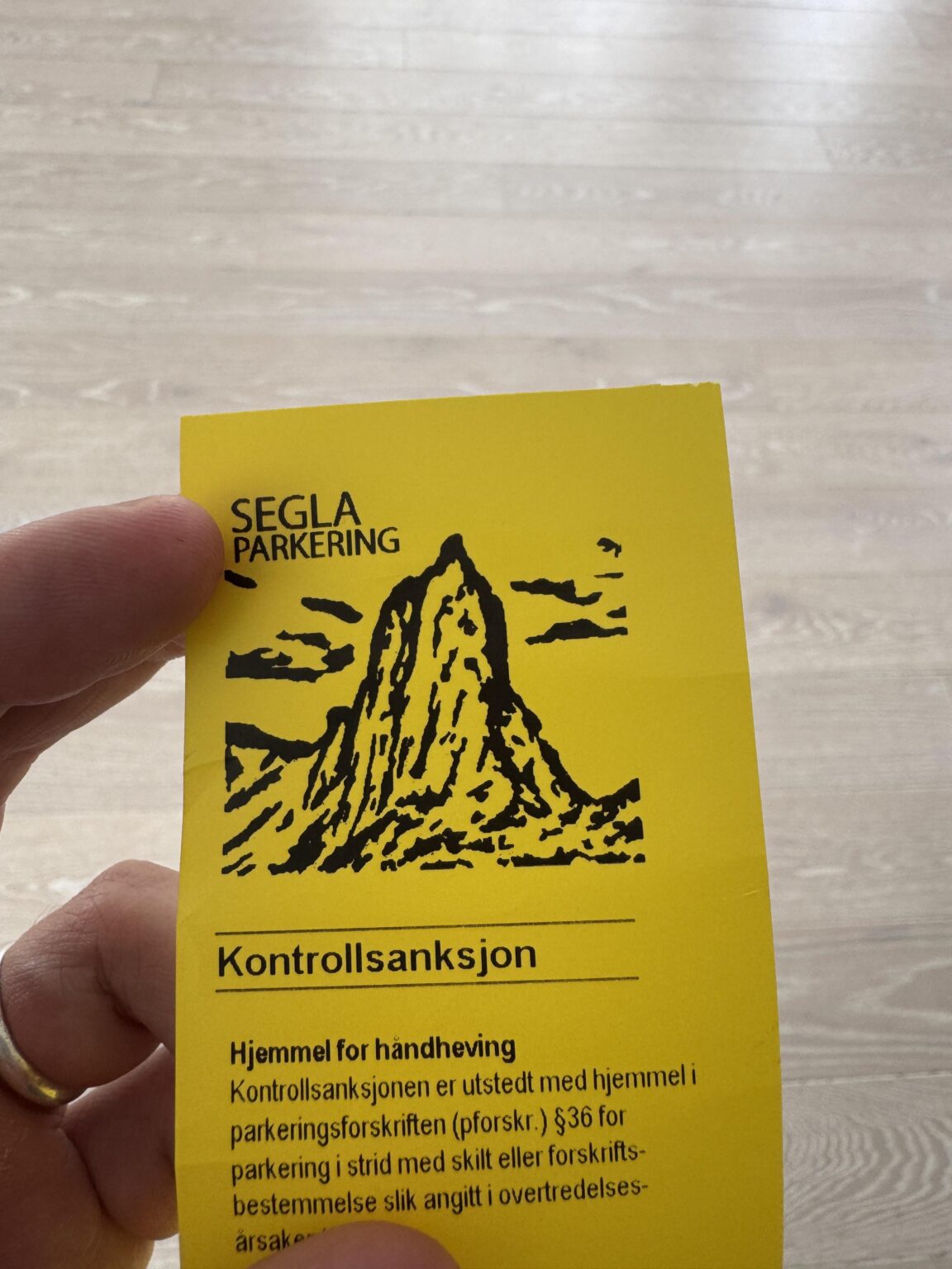 The parking ticket at Segla parking has nice graphics