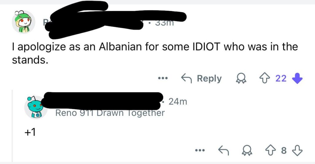 Pour 3 cups of paper towards players in the field, while Albanian in Sub Serbia 😰😰
