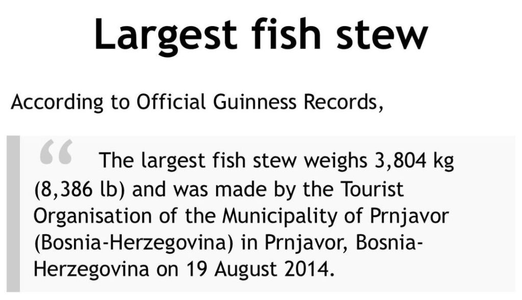 Guinness Records written in Bosnia and Herzegovina