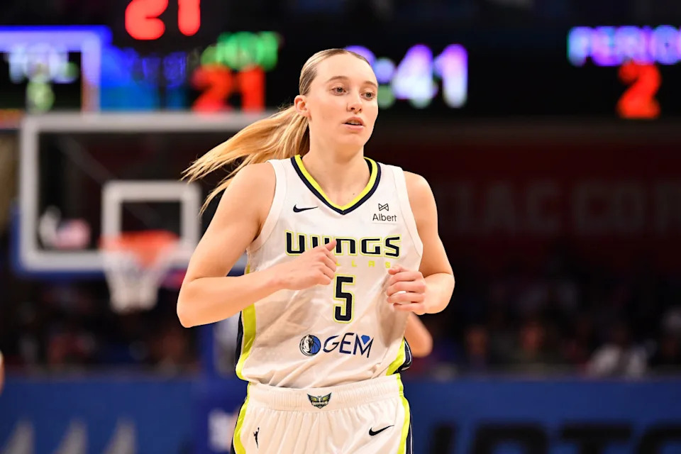 Dallas Wings guard Paige Bueckers is seen during the first half against the Chicago Sky.Patrick Gorski-Imagn Images