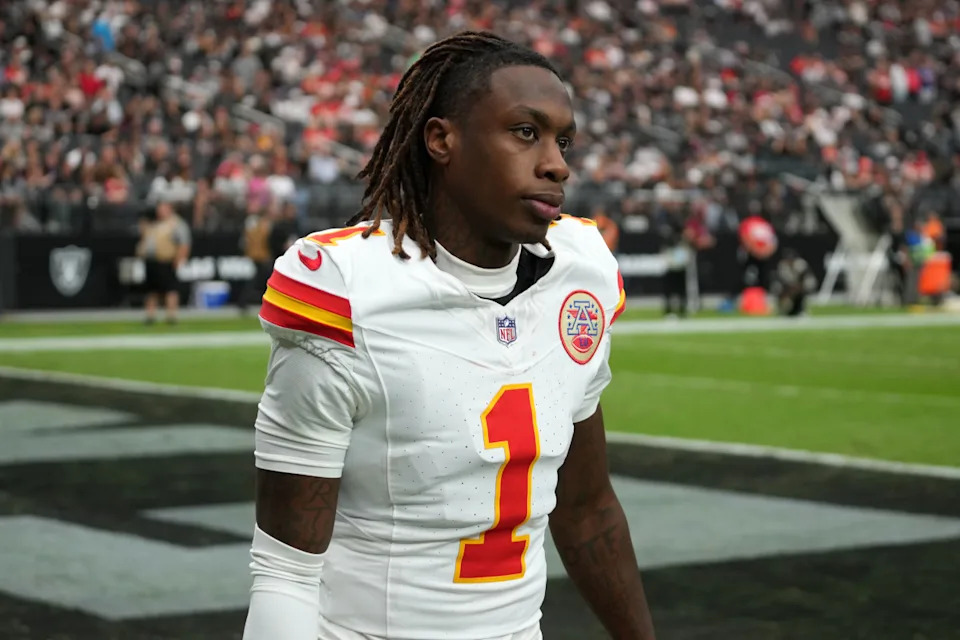 Kansas City Chiefs wide receiver Xavier Worthy (1).Kirby Lee-Imagn Images