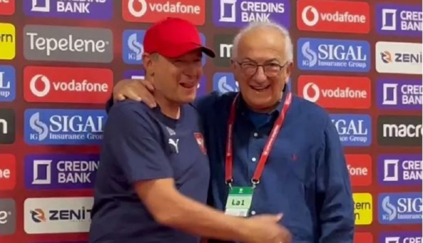 Dragan Stojkovic meets the Kosovo Albanian in Tirana! He reminded him of something