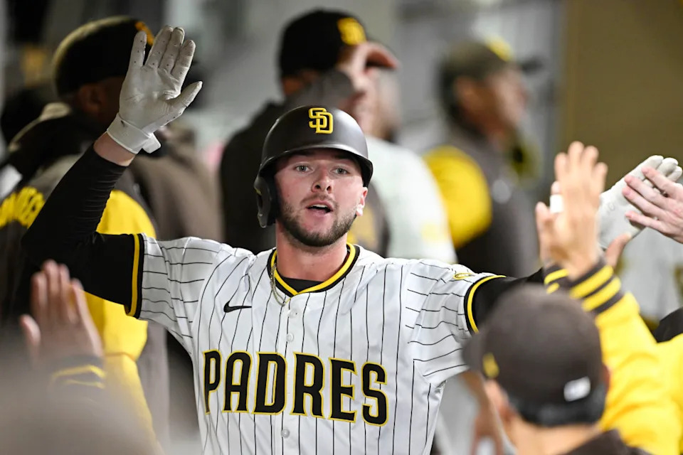San Diego Padres center fielder Jackson Merrill (3)Denis Poroy-Imagn Images