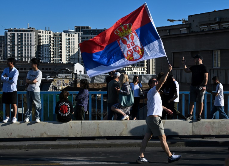 The Balkan nation has been rocked by anti-graft protests since November (OLIVER BUNIC)