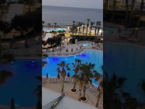 Hilton Malta balcony view at dusk
