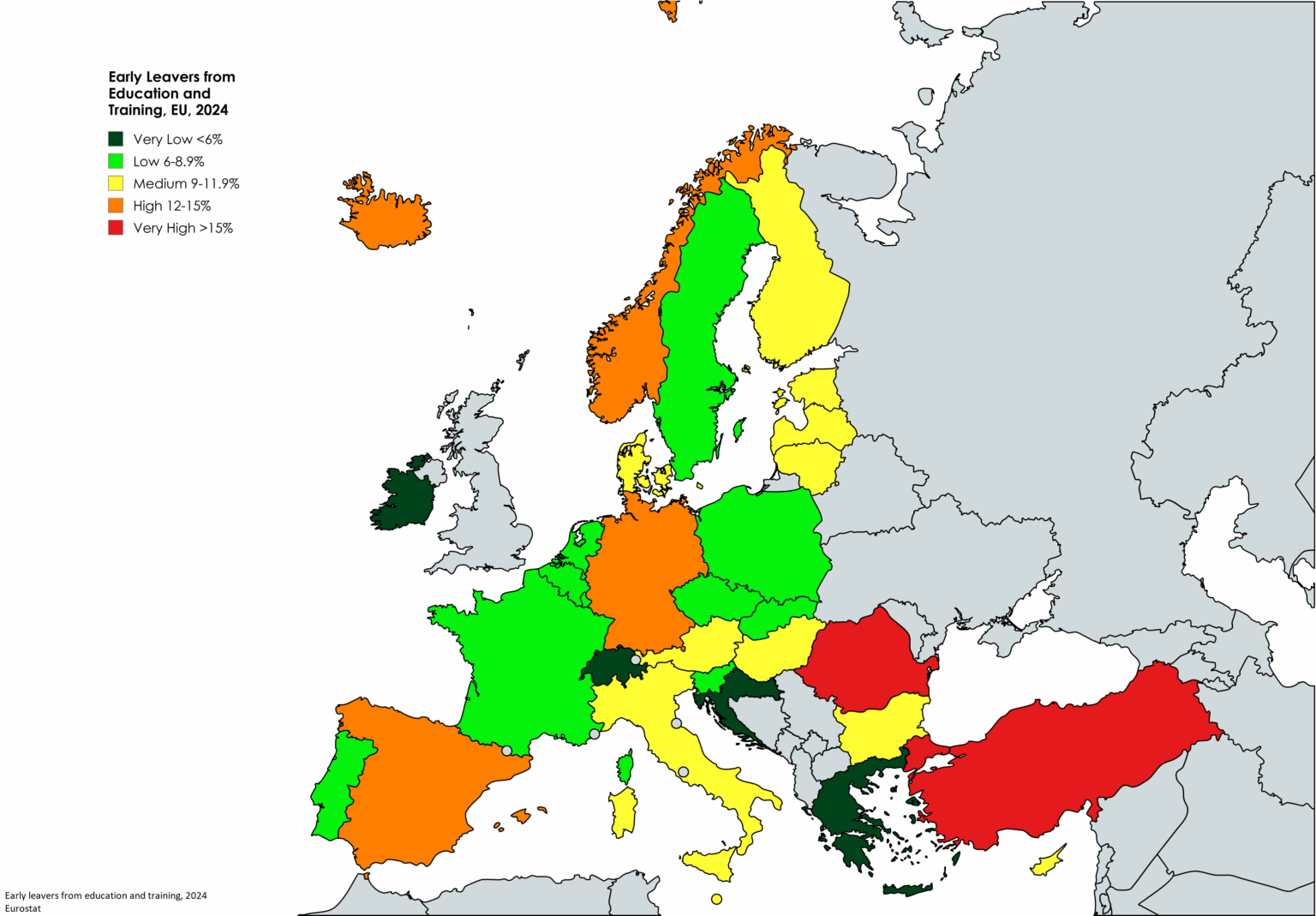 Why is the early education leaver rate in Norway so high?