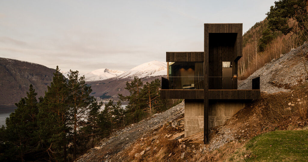 a holiday home in valldal by office inainn responds to norway’s dramatic terrain