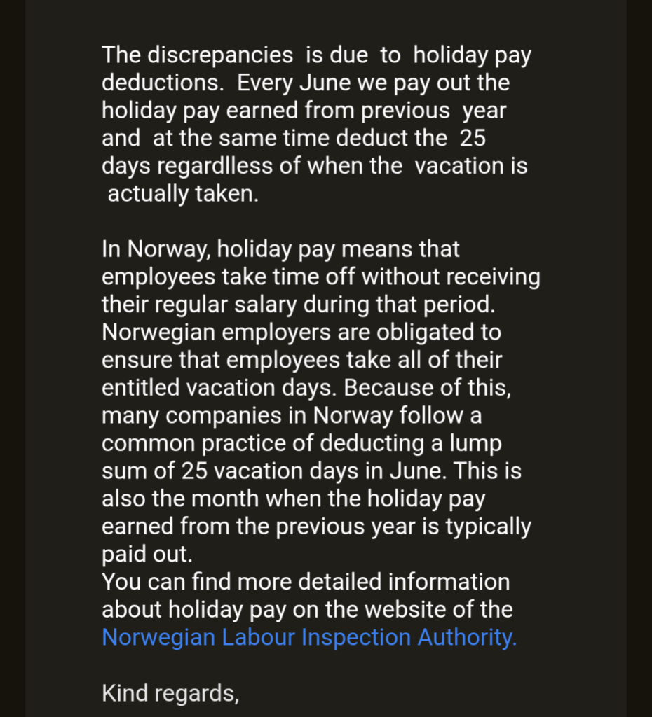 Holiday pay discounted?
