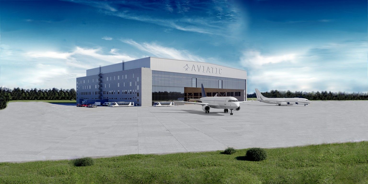 Rendering of Aviatic MRO hangar at SQQ