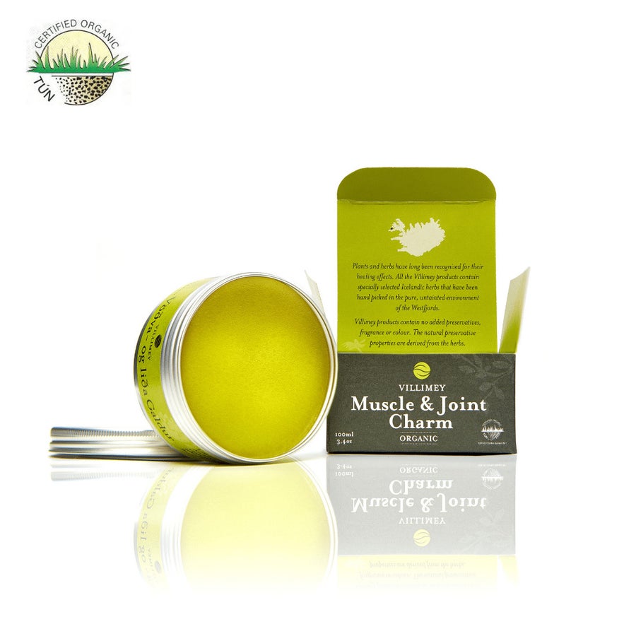 Villimey Organic Muscle and Joint Charm salve.